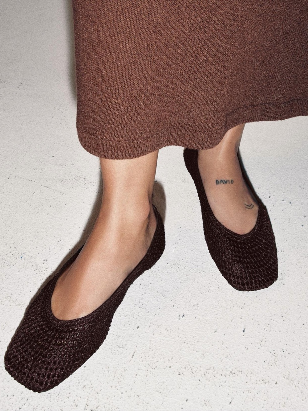 ZARA Braided/Woven Ballet Flats